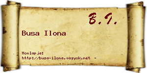Busa Ilona névjegykártya